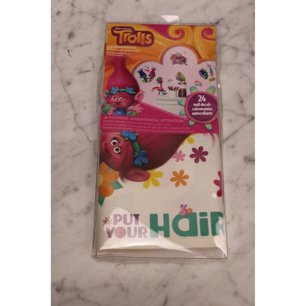 DreamWorks Trolls Poppy Wall Decals Stickers Peel & Stick Kids Room Decor 24 Pcs